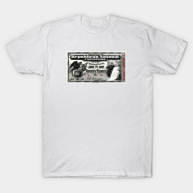 1892 Republican Convention Ticket T-Shirt by historicimage